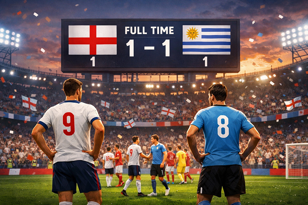 International Match : Inggris 1 vs 1 Uruguay