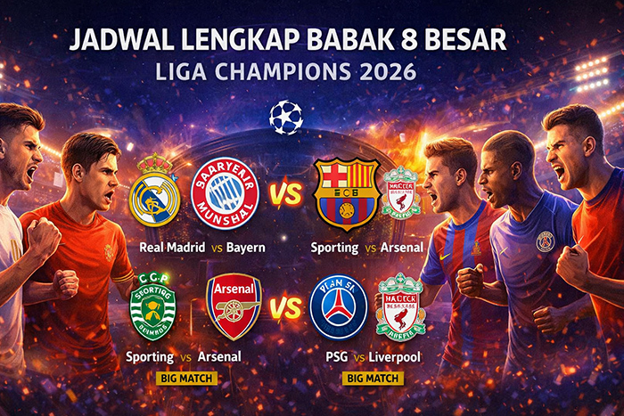Jadwal 8 besar liga champions 2026