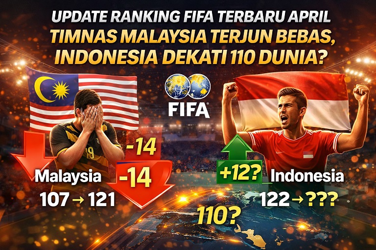 Update rangking timnas indonesia dan malaysia